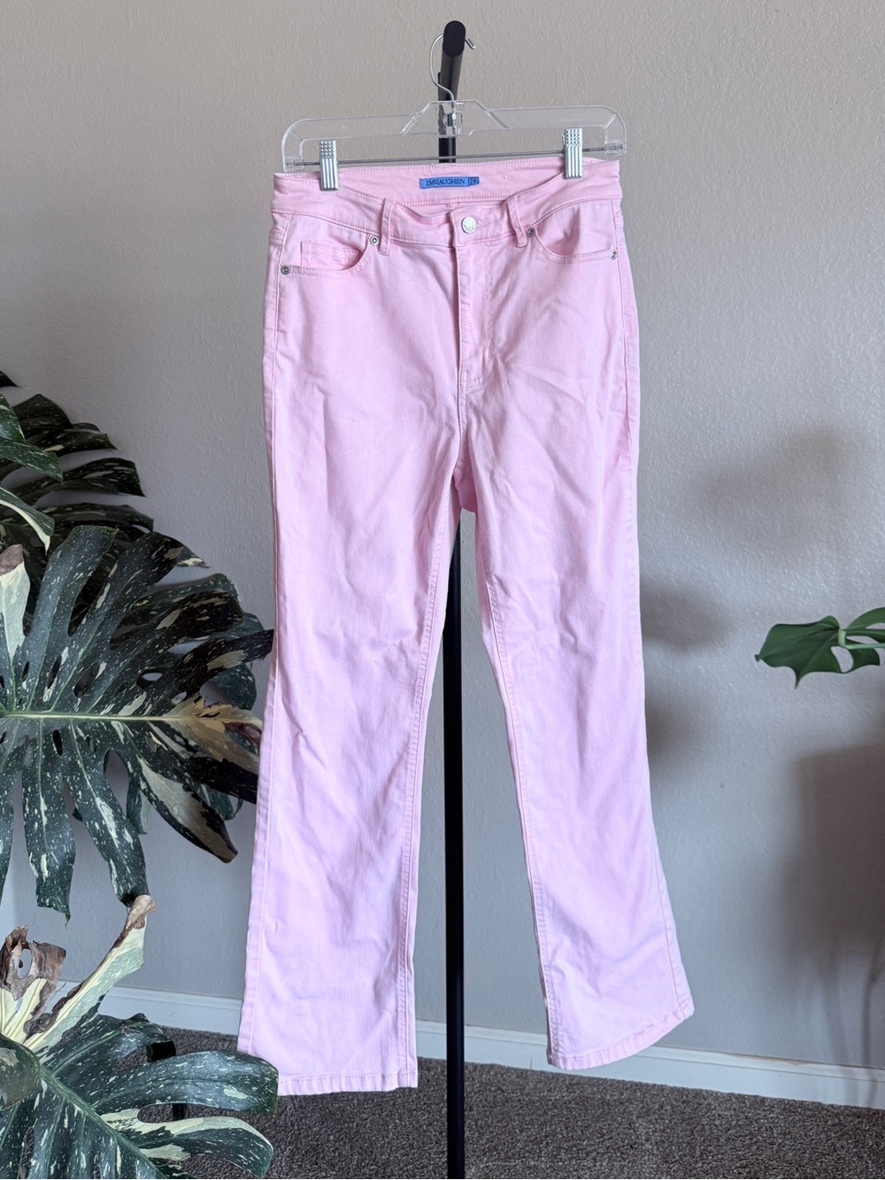 J McLaughlin Pastel Pink Straight-Leg Women’s Jeans Fitted Lyocel Size 6